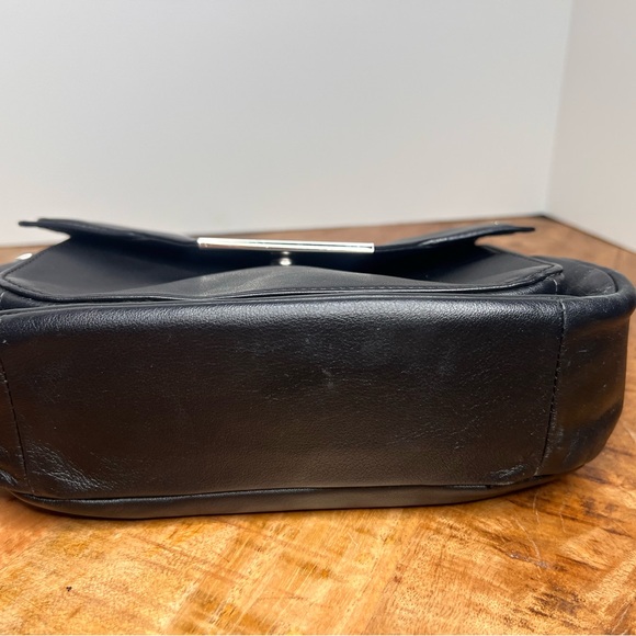 COACH F31844 Black Leather TAYLOR MINI FLAP Crossbody Saddle Bag - Picture 9 of 11